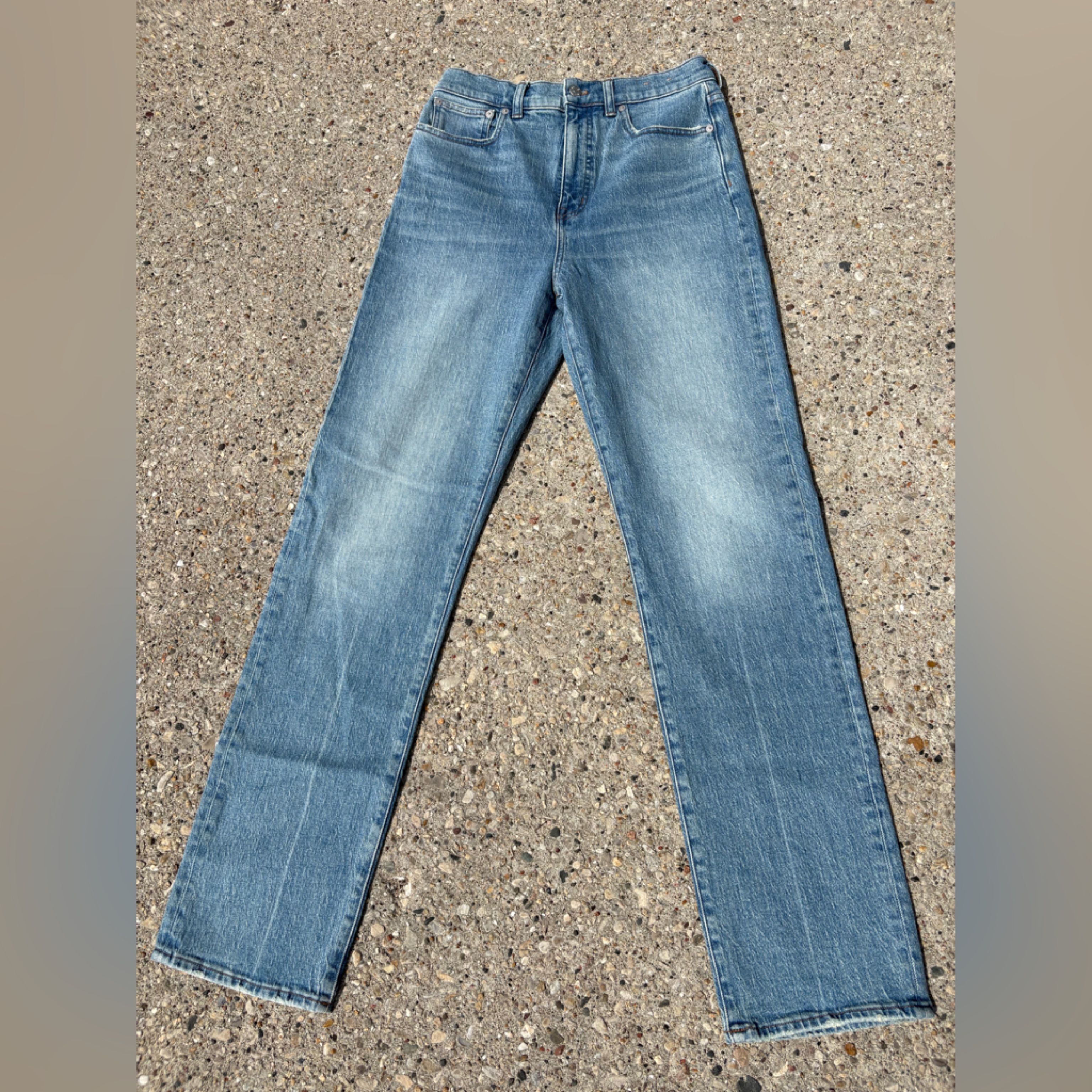 Light-Medium Wash Straight Leg Jeans (Madewell)